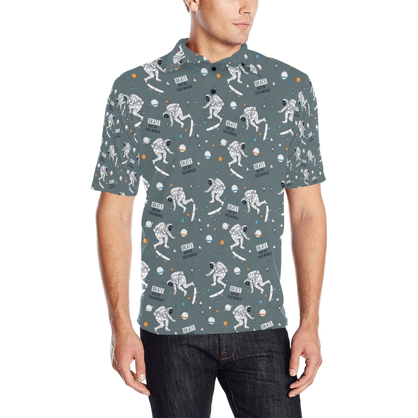 Skateboard Print Design LKS306 Men Polo Shirt