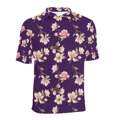 Magnolia Pattern Print Design MAG02 Men Polo Shirt