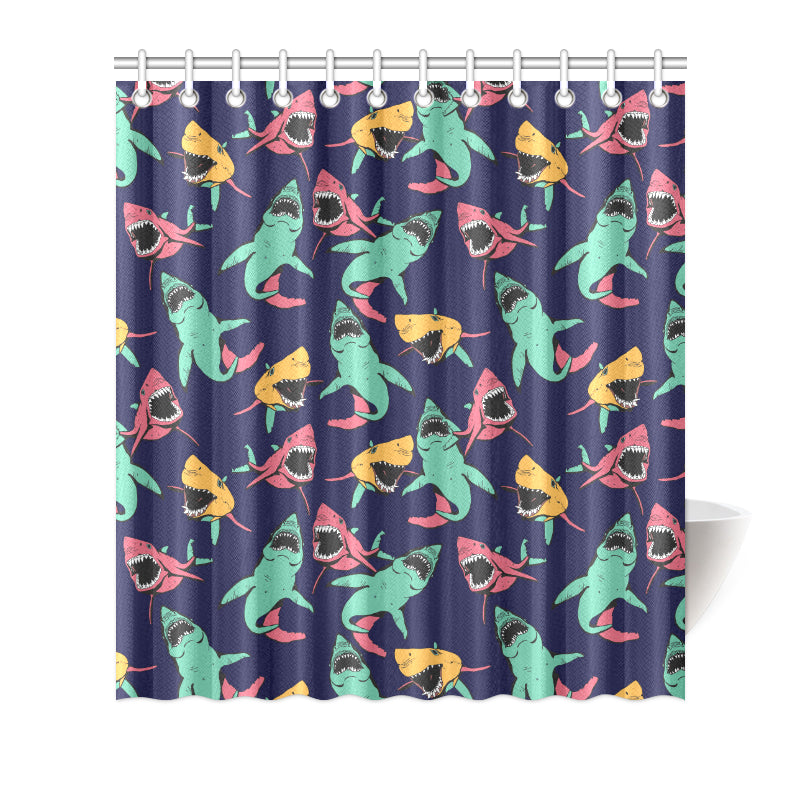 Shark Bite Pattern Shower Curtain