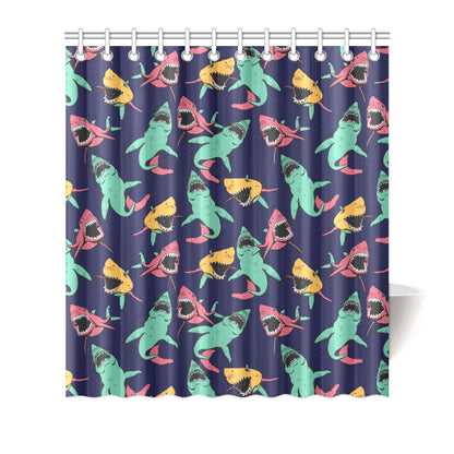 Shark Bite Pattern Shower Curtain