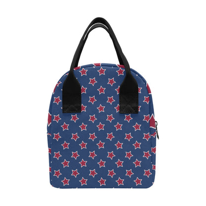 Star Red Blue Print Design LKS301 Insulated Lunch Bag