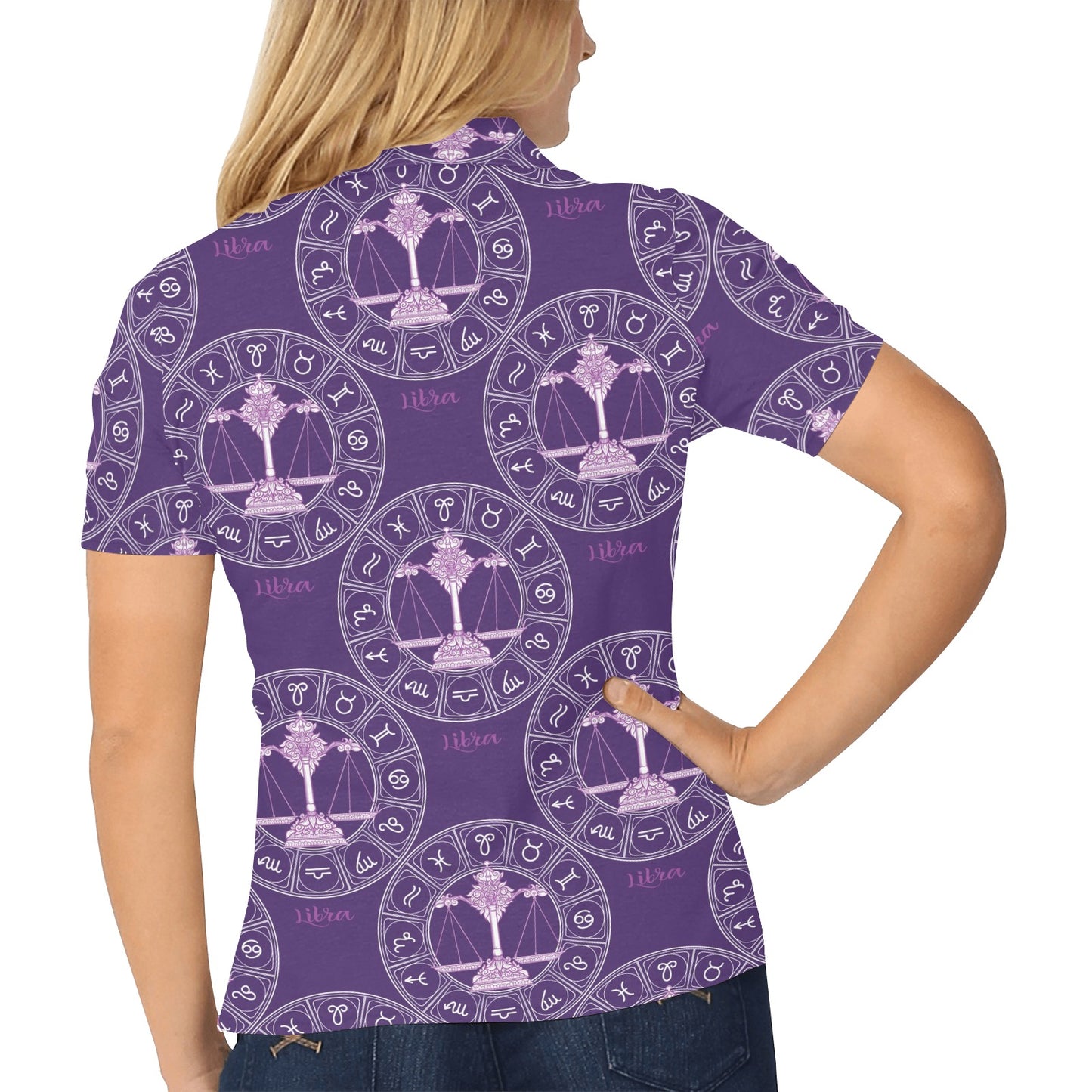 Libra Pattern Print Design 03 Women's Polo Shirt