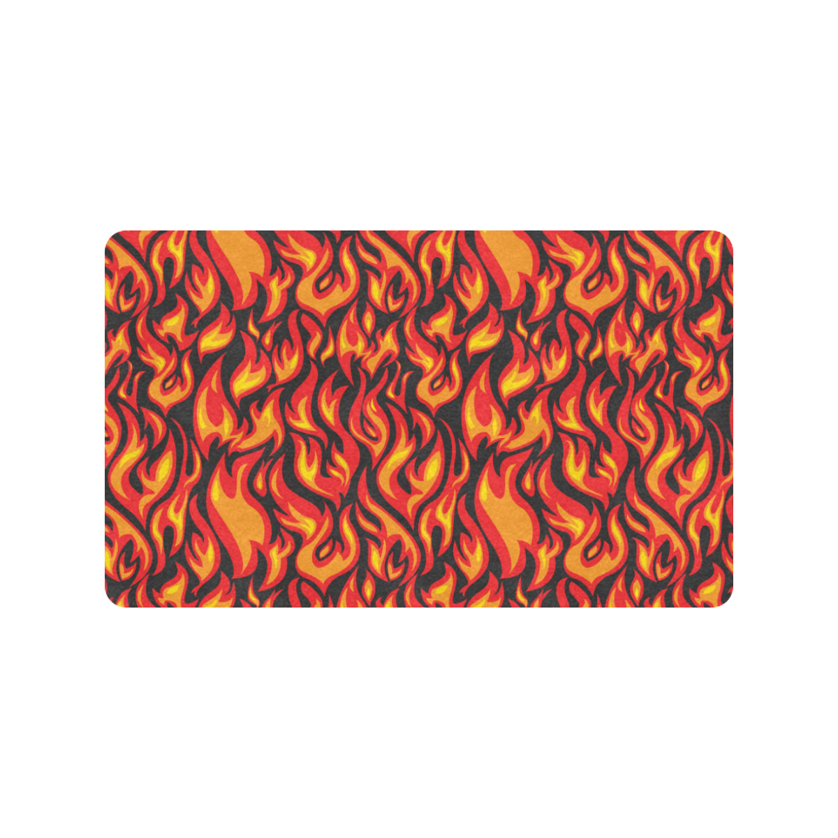 Flame Fire Print Pattern Rubber Doormat