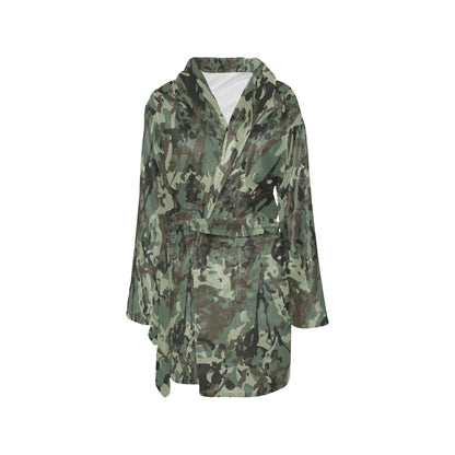 Camouflage Pattern Print Design 06 Women's Fleece Robe