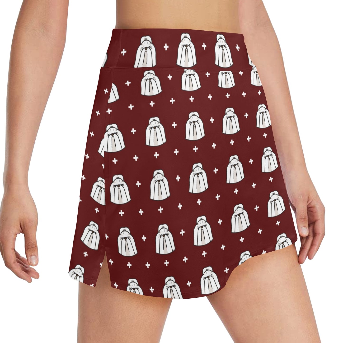 Shih Tzu Print Design LKS301 17" Golf & Pickleball Skort with Pockets