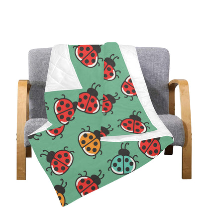 Ladybug Pattern Print Design 02 Premium Quilt