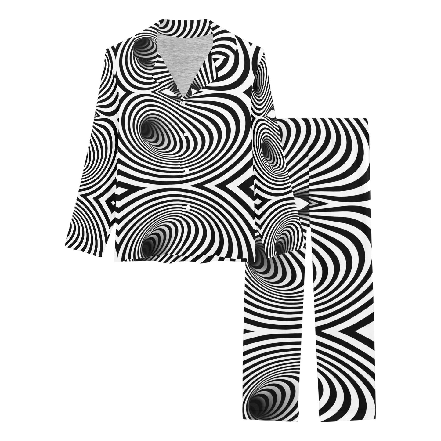 Vortex Print Design LKS303 Women's Long Pajama Set