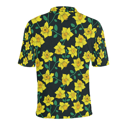 Daffodils Pattern Print Design DF03 Men Polo Shirt