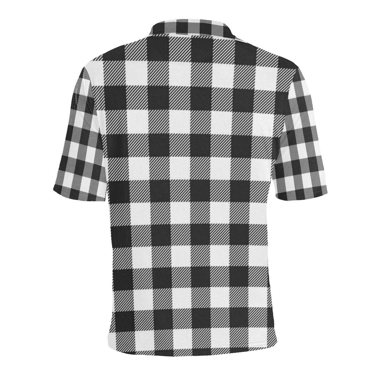 Buffalo check Black white Pattern Print Design 04 Men Polo Shirt