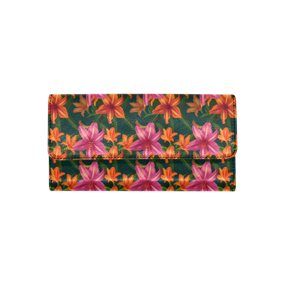 Amaryllis Pattern Print Design AL01 Women's Trifold Wallet