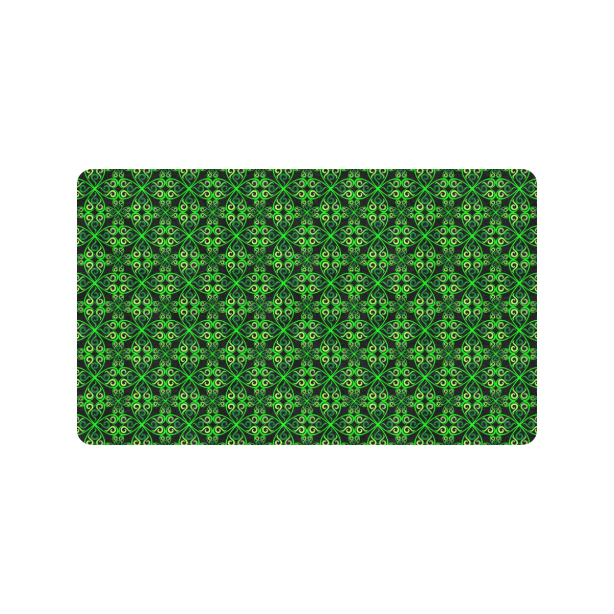Celtic Green Neon Design Rubber Doormat