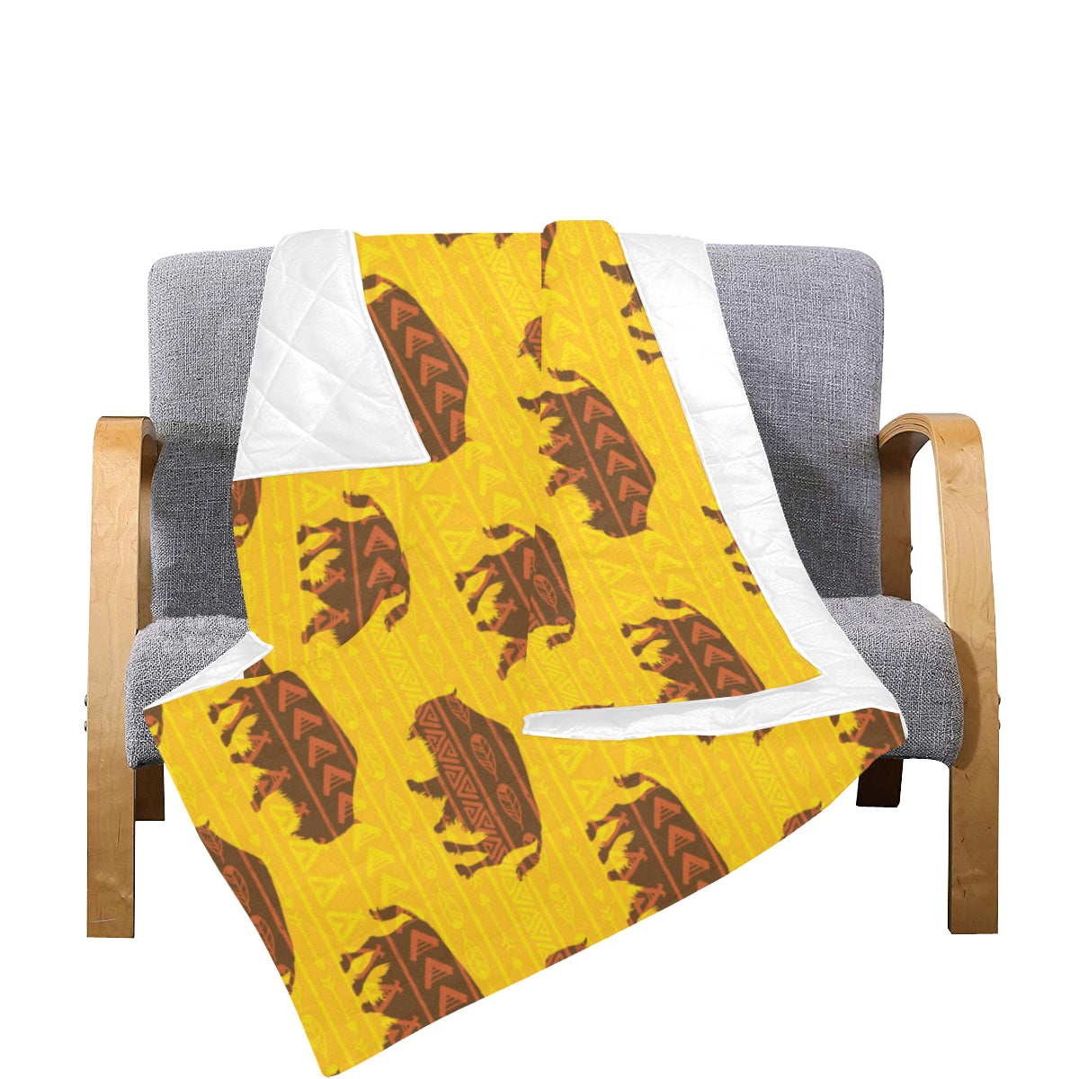 Bison Native Pattern Print Design 01 Premium Quilt