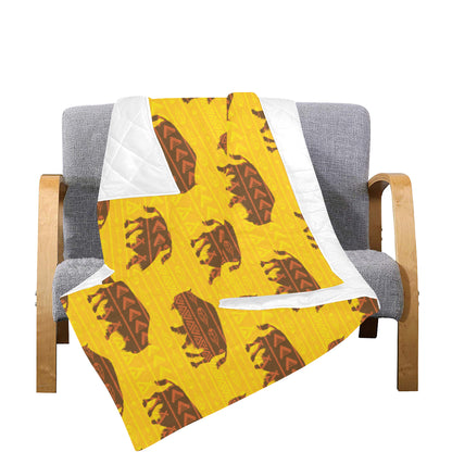 Bison Native Pattern Print Design 01 Premium Quilt