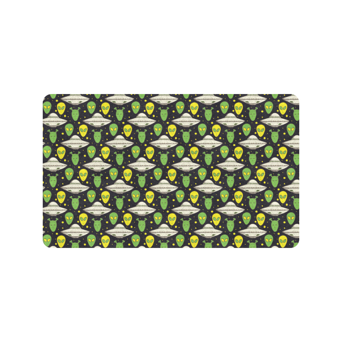 Alien UFO Pattern Rubber Doormat