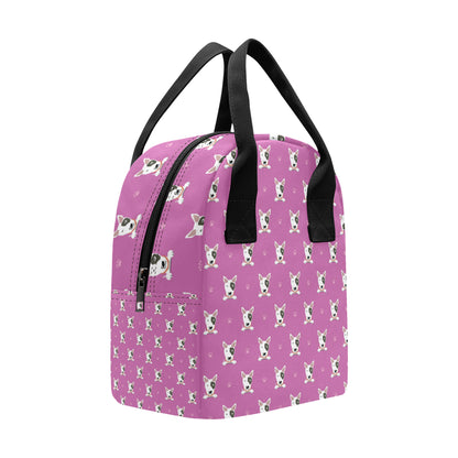 Bull Terrier Happy Print Pattern Insulated Lunch Bag