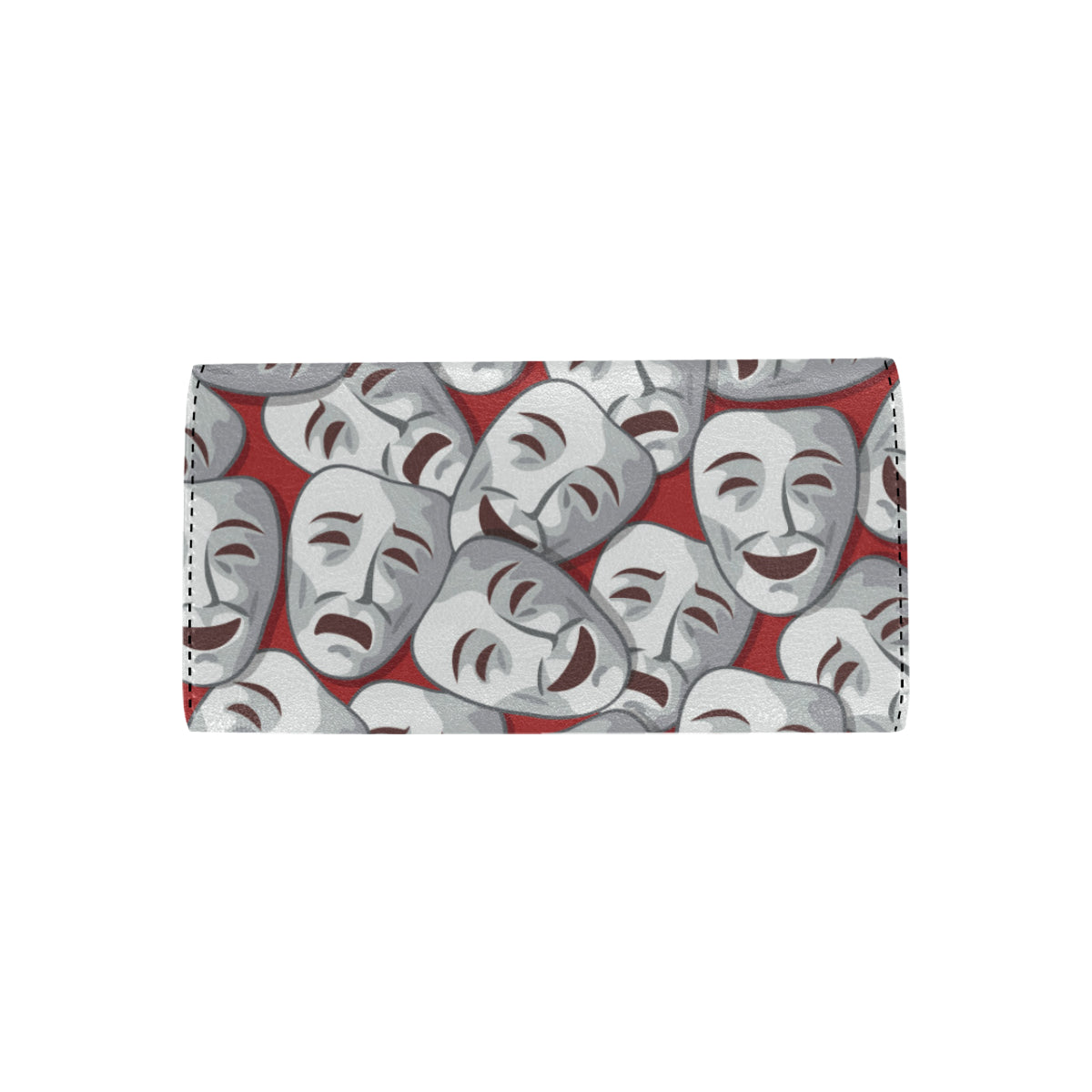 Acting Mask Pattern Print Design 01 Women's Trifold Wallet