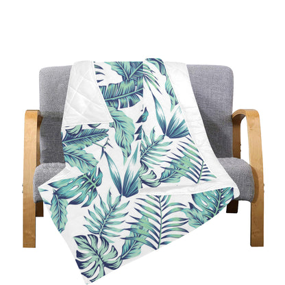Pattern Tropical Palm Leaves Premium Quilt