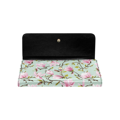 Magnolia Pattern Print Design MAG04 Women's Trifold Wallet