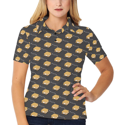S_Mores Print Design LKS301 Women's Polo Shirt