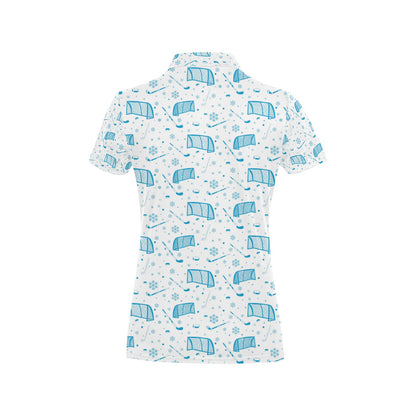 Hockey Print Design LKS303 Women's Polo Shirt