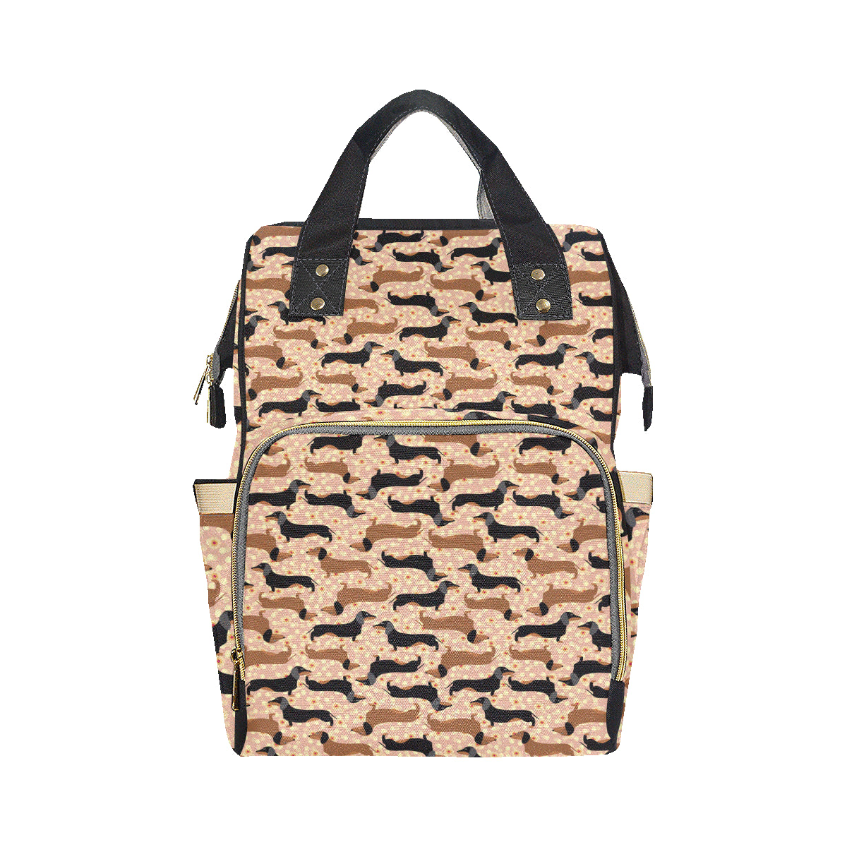 Dachshund Pattern Print Design 011 Diaper Bag Backpack
