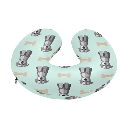 Schnauzers Pattern Print Design A03 U-Shaped Travel Neck Pillow