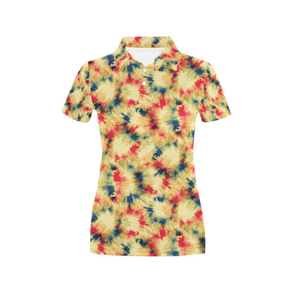 Tie Dye Print Design LKS302 Women's Polo Shirt