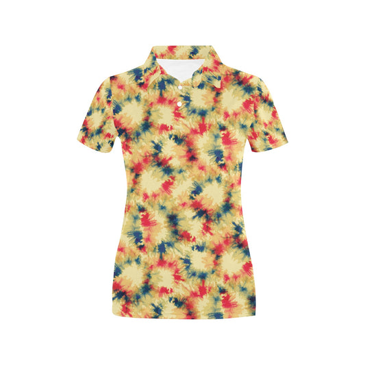 Tie Dye Print Design LKS302 Women's Polo Shirt