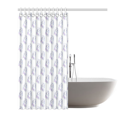 Wolf with Flower Print Design Shower Curtain