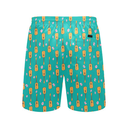Ukulele Print Design LKS403 Men's Swim Trunks Beach Shorts