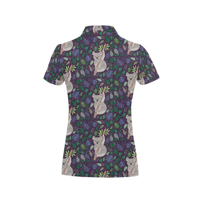 Koala Pattern Print Design 06 Women's Polo Shirt