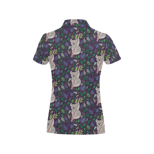 Koala Pattern Print Design 06 Women's Polo Shirt