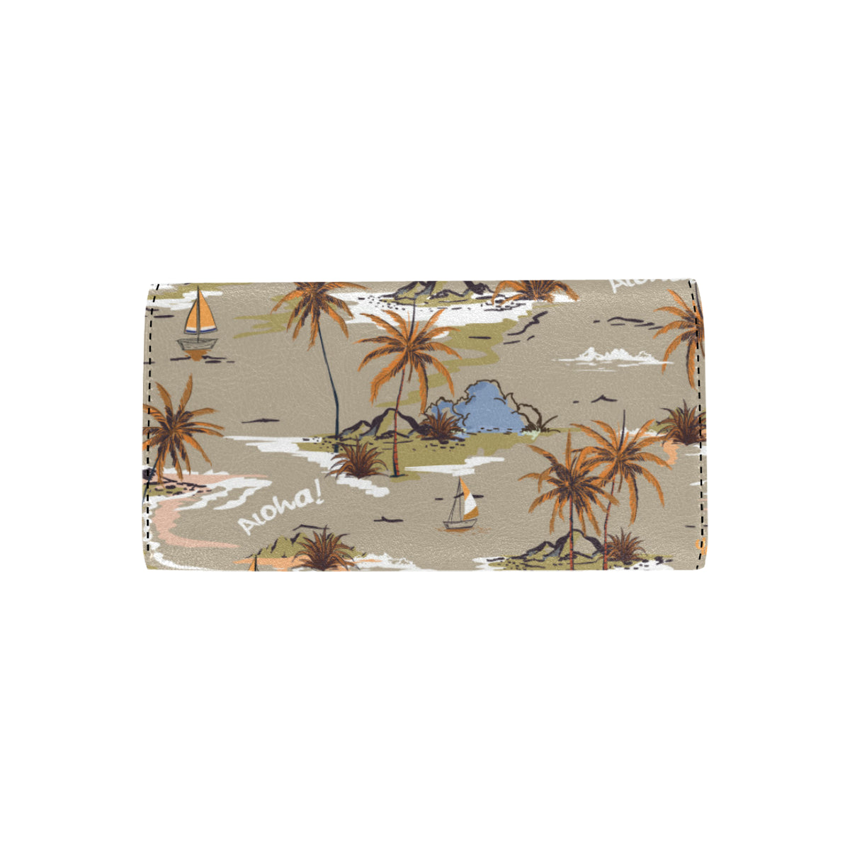 Pacific island Pattern Print Design A05 Women's Trifold Wallet