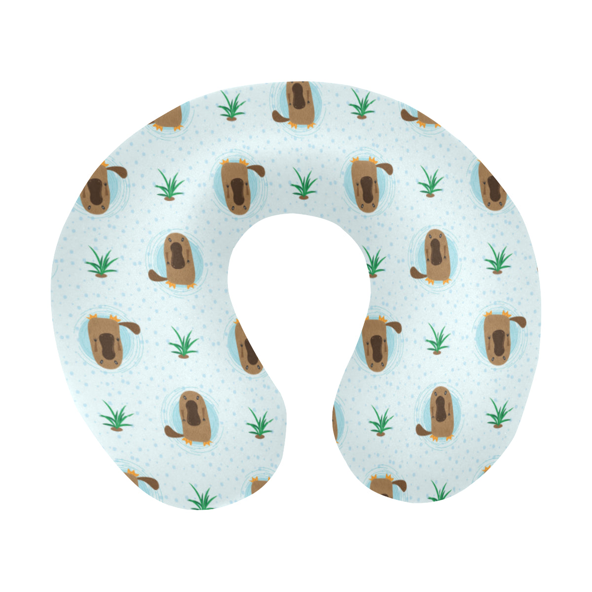 Platypus Pattern Print Design A04 U-Shaped Travel Neck Pillow