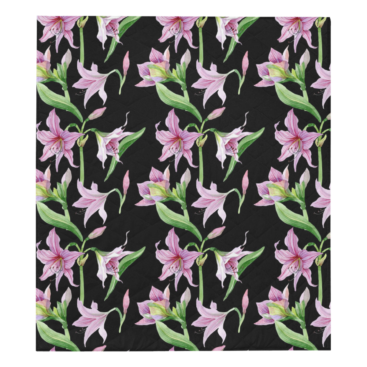 Amaryllis Pattern Print Design AL08 Premium Quilt