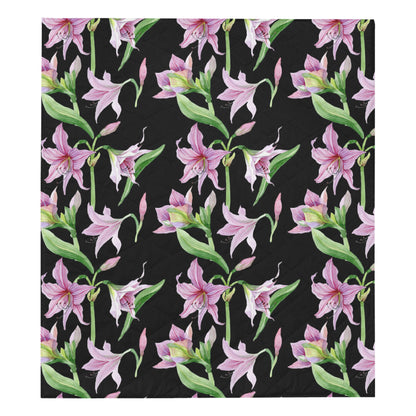 Amaryllis Pattern Print Design AL08 Premium Quilt