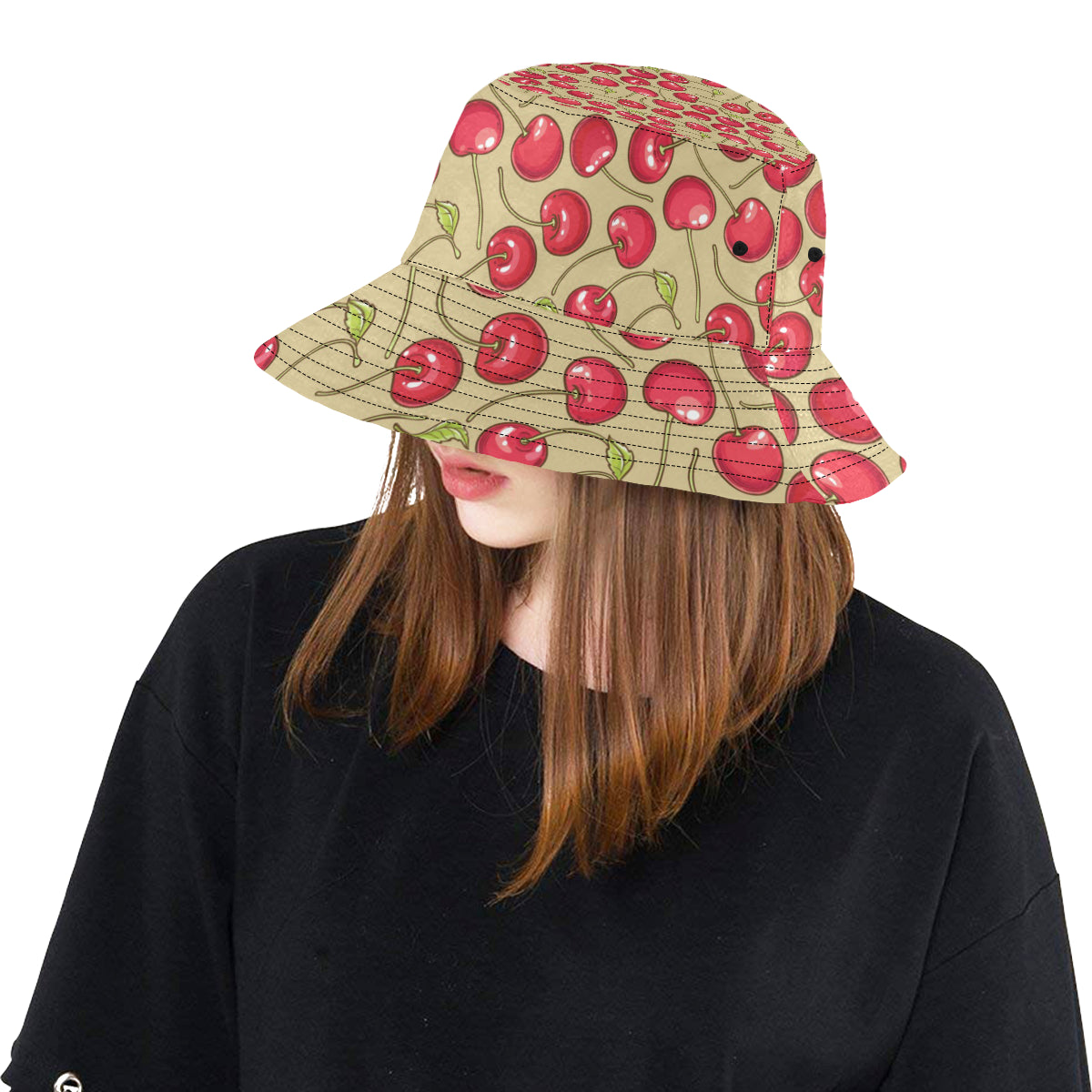 Cherry Pattern Print Design CH05 Unisex Bucket Hat
