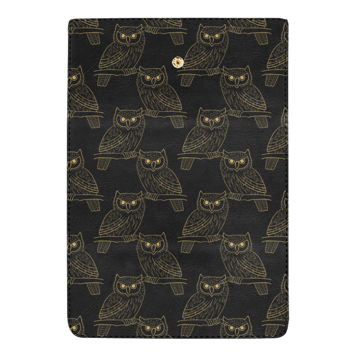 Gold Owl Pattern Women's Trifold Wallet
