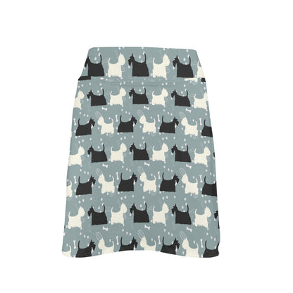 Scottish Terriers Print Design LKS301 17" Golf & Pickleball Skort with Pockets