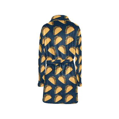 Taco Pattern Print Design TC04 Women's Fleece Robe