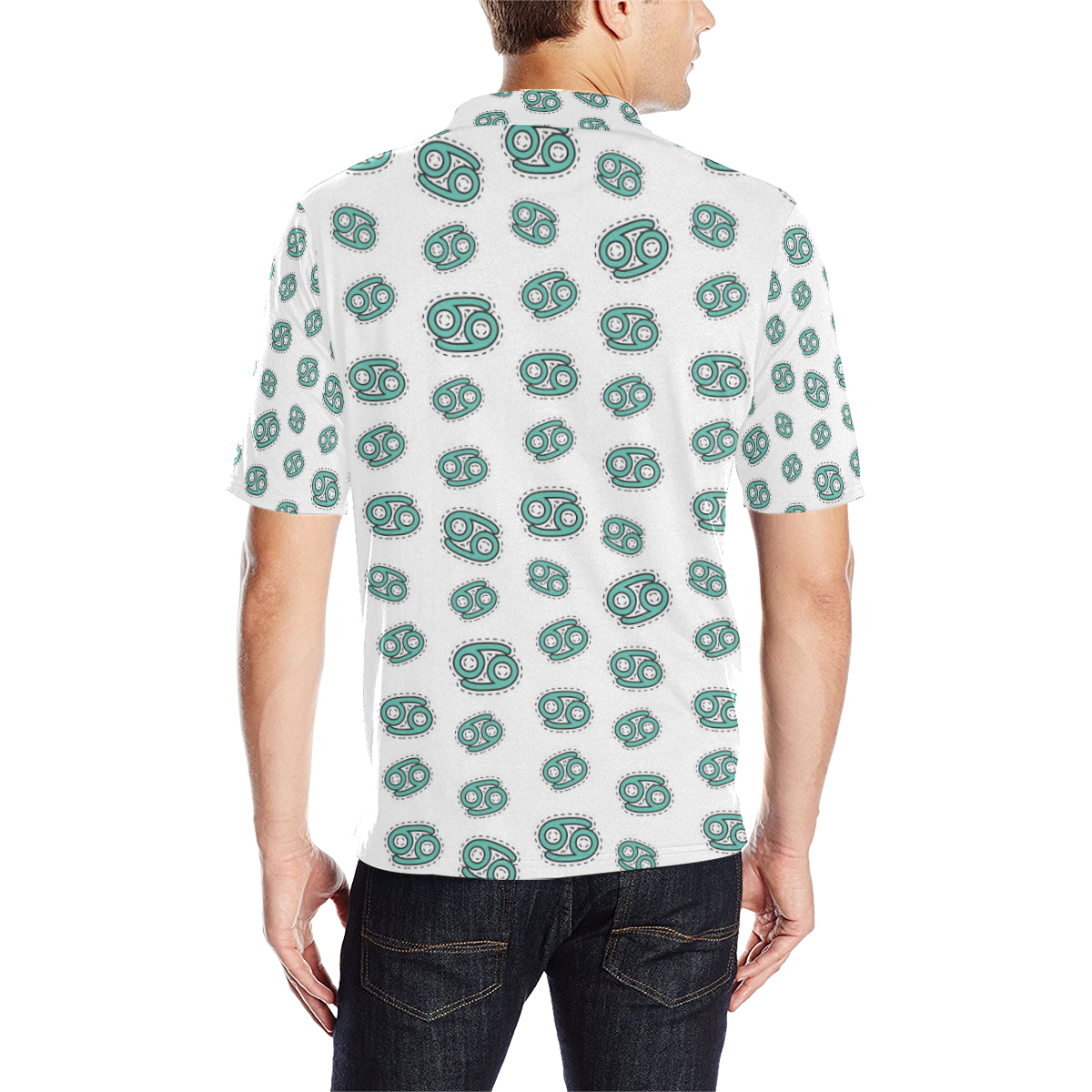Cancer Zodiac Pattern Print Design 04 Men Polo Shirt