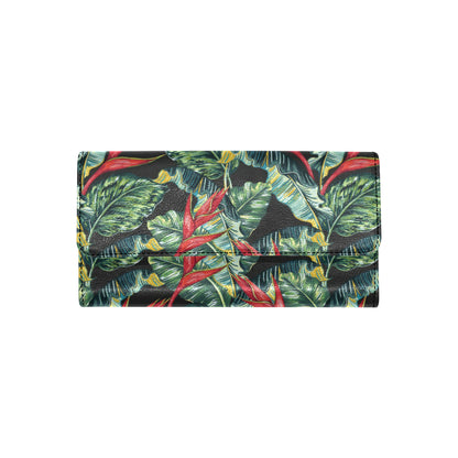 Bird Of Paradise Pattern Print Design BOP06 Women's Trifold Wallet