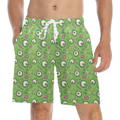 Zombie Eyes Design Pattern Print Men's Swim Trunks Beach Shorts