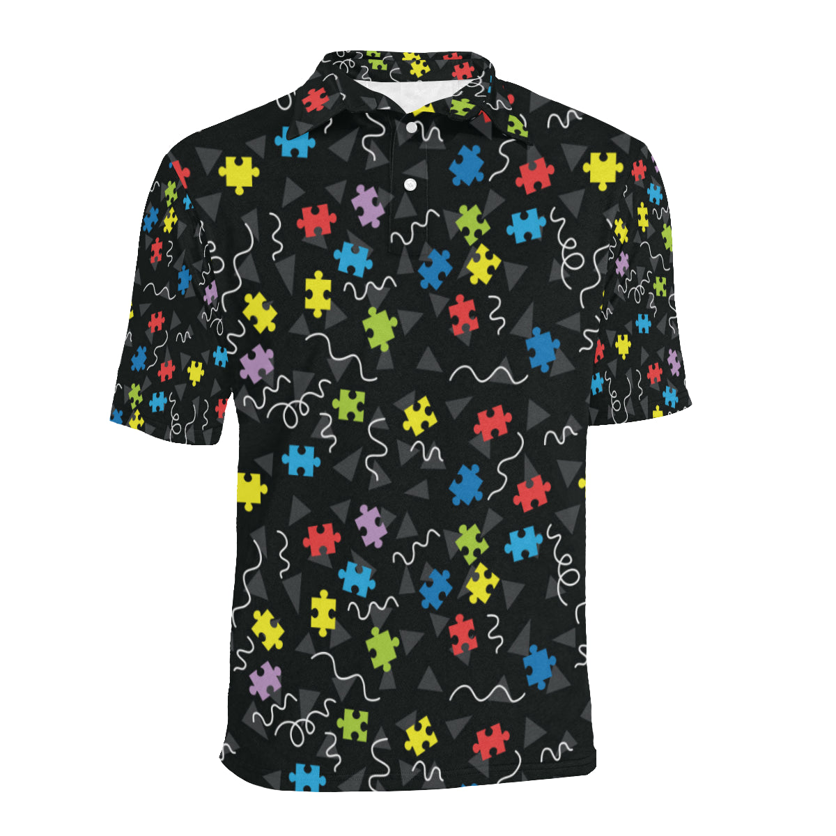 Autism Awareness Pattern Print Design 01 Men Polo Shirt