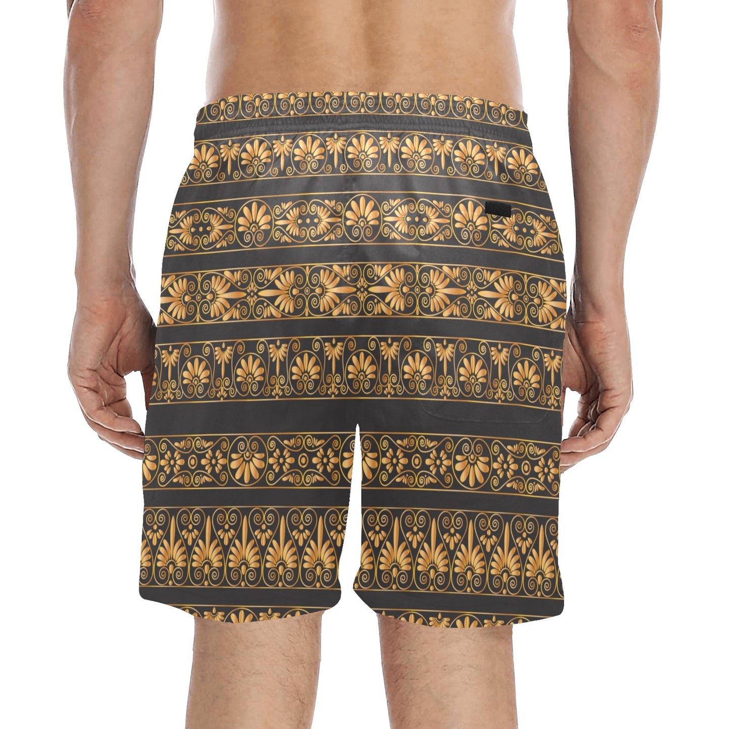 Ancient Greek Print Design LKS303 Men's Swim Trunks Beach Shorts