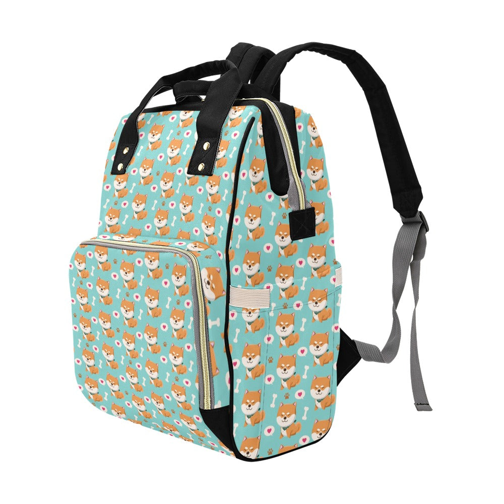 Shiba Inu Print Design LKS3013 Diaper Bag Backpack