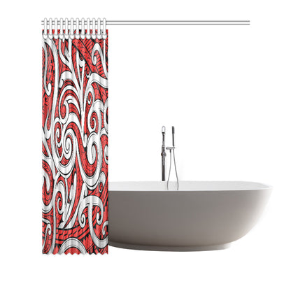Maori Polynesian Themed Design Print Shower Curtain