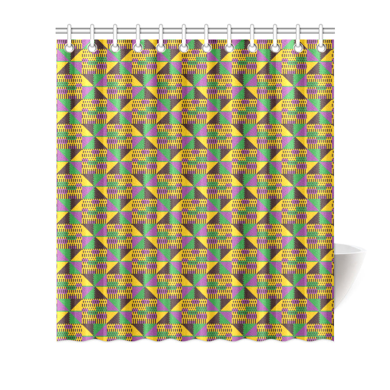 Kente Triangle Design African Print Shower Curtain