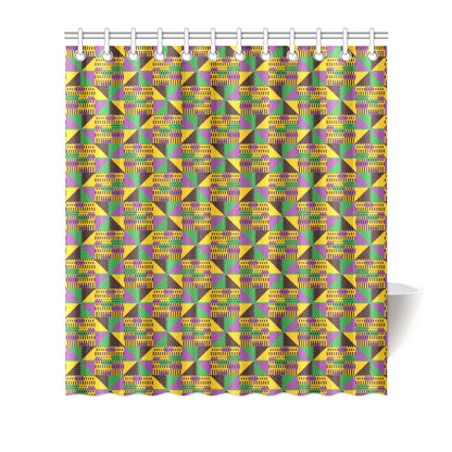 Kente Triangle Design African Print Shower Curtain