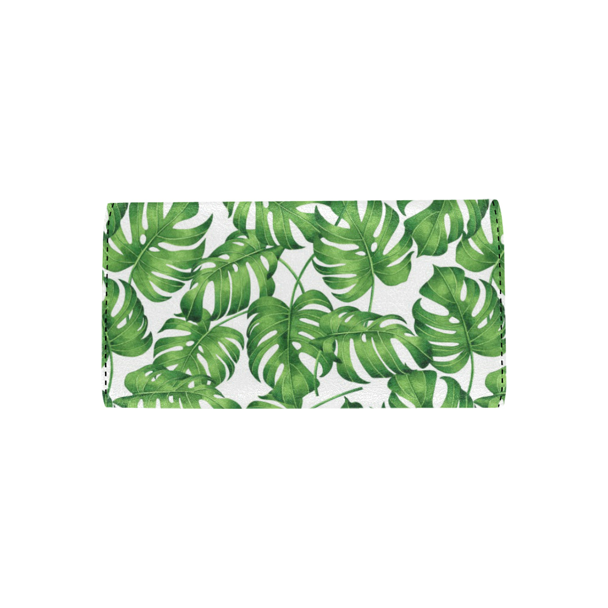 Palm Leaves Pattern Print Design PL08 Women's Trifold Wallet